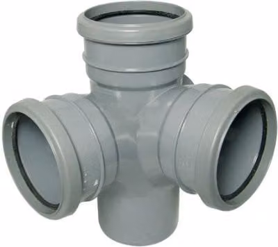 FloPlast Ring Seal Soil Corner Branch, 92.5 Degree, 110mm, Grey