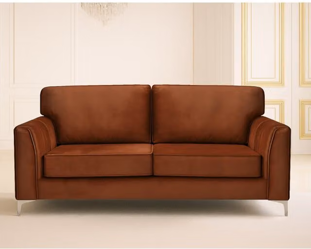 Somnior Beds Ltd Regency 3-Seater Plush Velvet Sofa in Orange