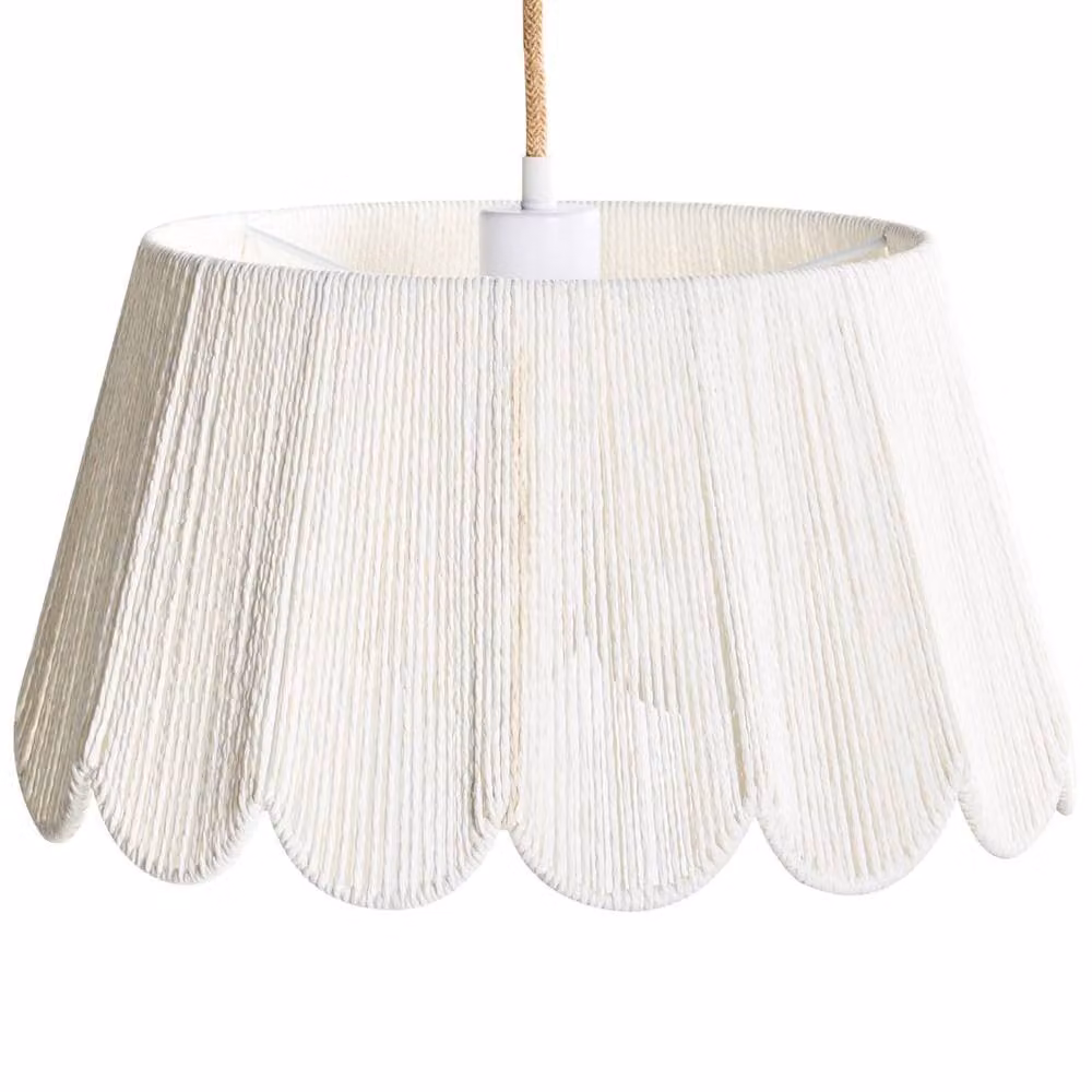 Wyld and Coco Beige Pendant Lamp with Paper and Metal Shade – 2