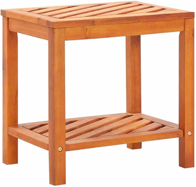 Berkfield Home Solid Acacia Wood Side Table in Brown, W/D/H: 33 x 45 x 45 cm – 1
