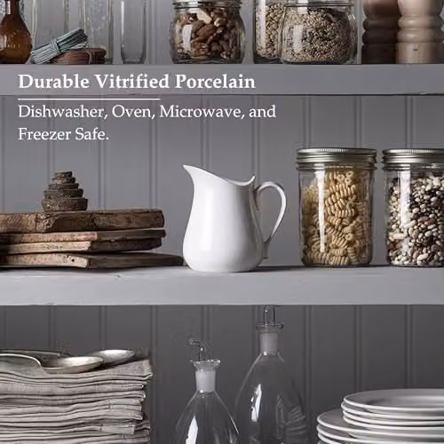 WM Bartleet & Sons White Ceramic Traditional Jug with Drip-Free Spout, 450 ml – 5