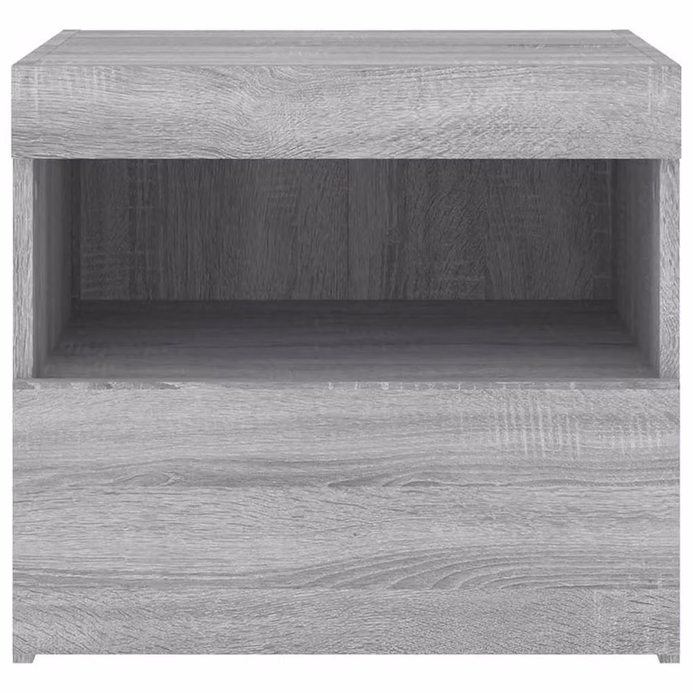 Berkfield Home Beautiful Bedside Cabinet with Integrated LED Lights in Grey Sonoma, W/D/H: 50 x 40 x 45 cm – 4