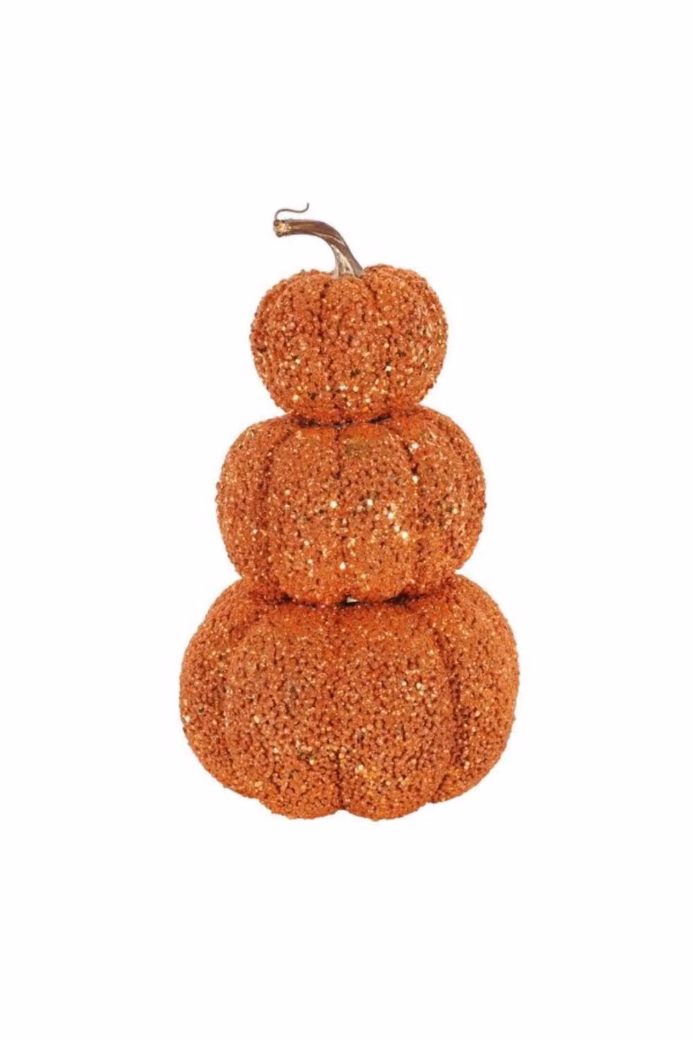 KDMD Orange Beaded 3 Pumpkin Stack Tabletop Decoration, Height: 34 cm – 2