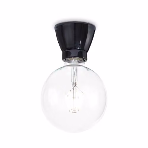Netlighting Winery Decorative Semi Flush Ceiling Light in Black with Transparent Glass