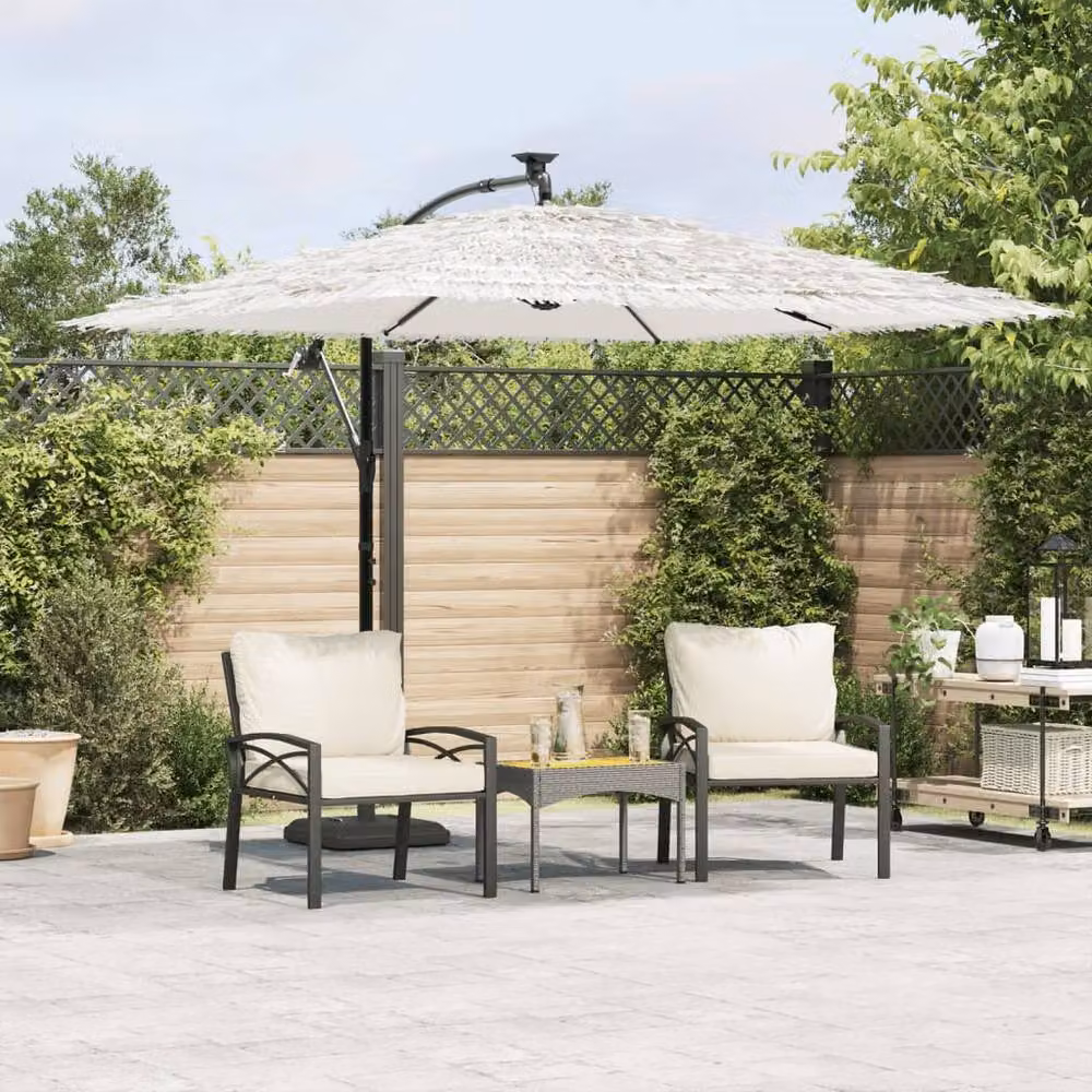 Berkfield Home White Garden Parasol with Steel Pole, W/D/H: 269 x 269 x 235 cm – 2