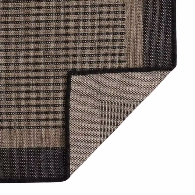 Berkfield Home Outdoor Flatweave Striped Rug, Brown, W/D: 200 x 280 cm – 1