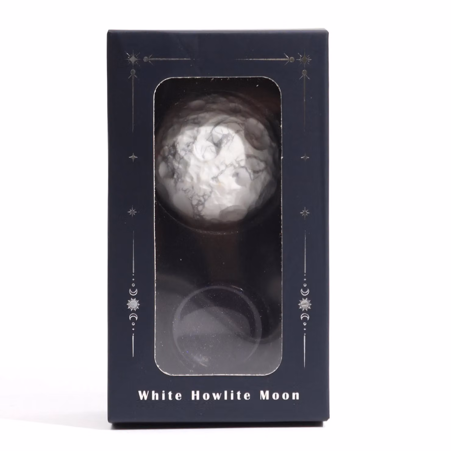 KDMD White Howlite Planet on a Sola Goldstone Stand – 4