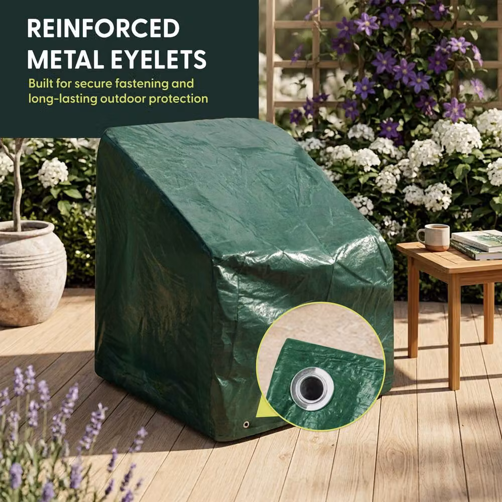 Keplin Waterproof Green Dining Chair Cover, H: 61 cm, W: 107 cm, D: 68 cm – 3