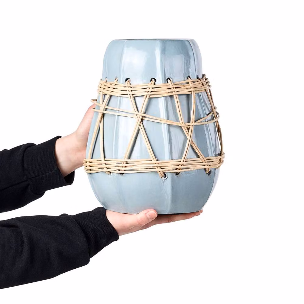 Wyld and Coco Blue Ceramic Decorative Tabletop Vase – 3