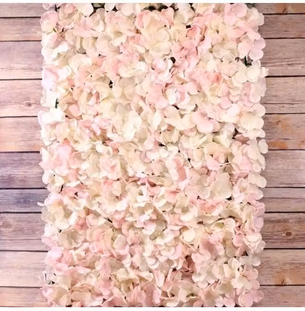 KDMD Pink and Cream Hydrangea Flower Wall Panel, W: 40 cm, H: 60 cm