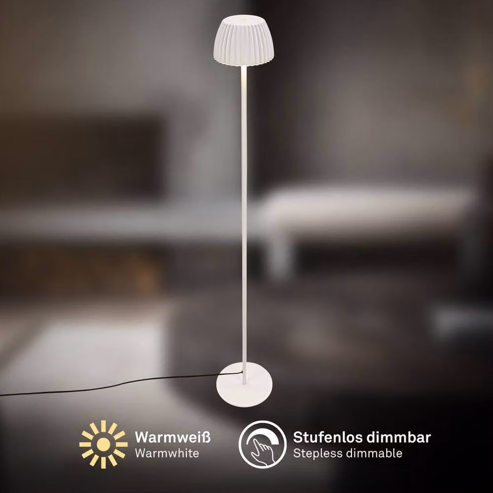 Briloner LED Floor Lamp in White, Dimmable Warm White Reading Light with USB-C, Height: 124 cm – 4