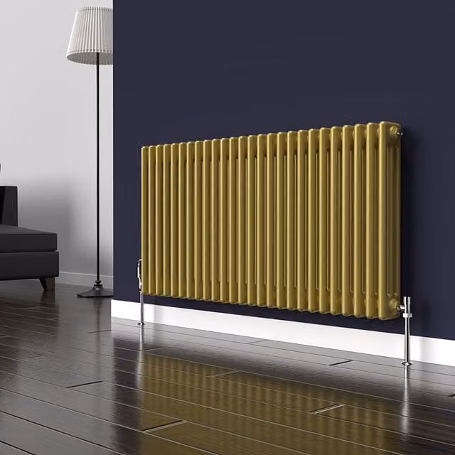 Lux Heat Horizontal Column Radiator in Metallic Gold, 3 Column, H: 60 cm x W: 119 cm