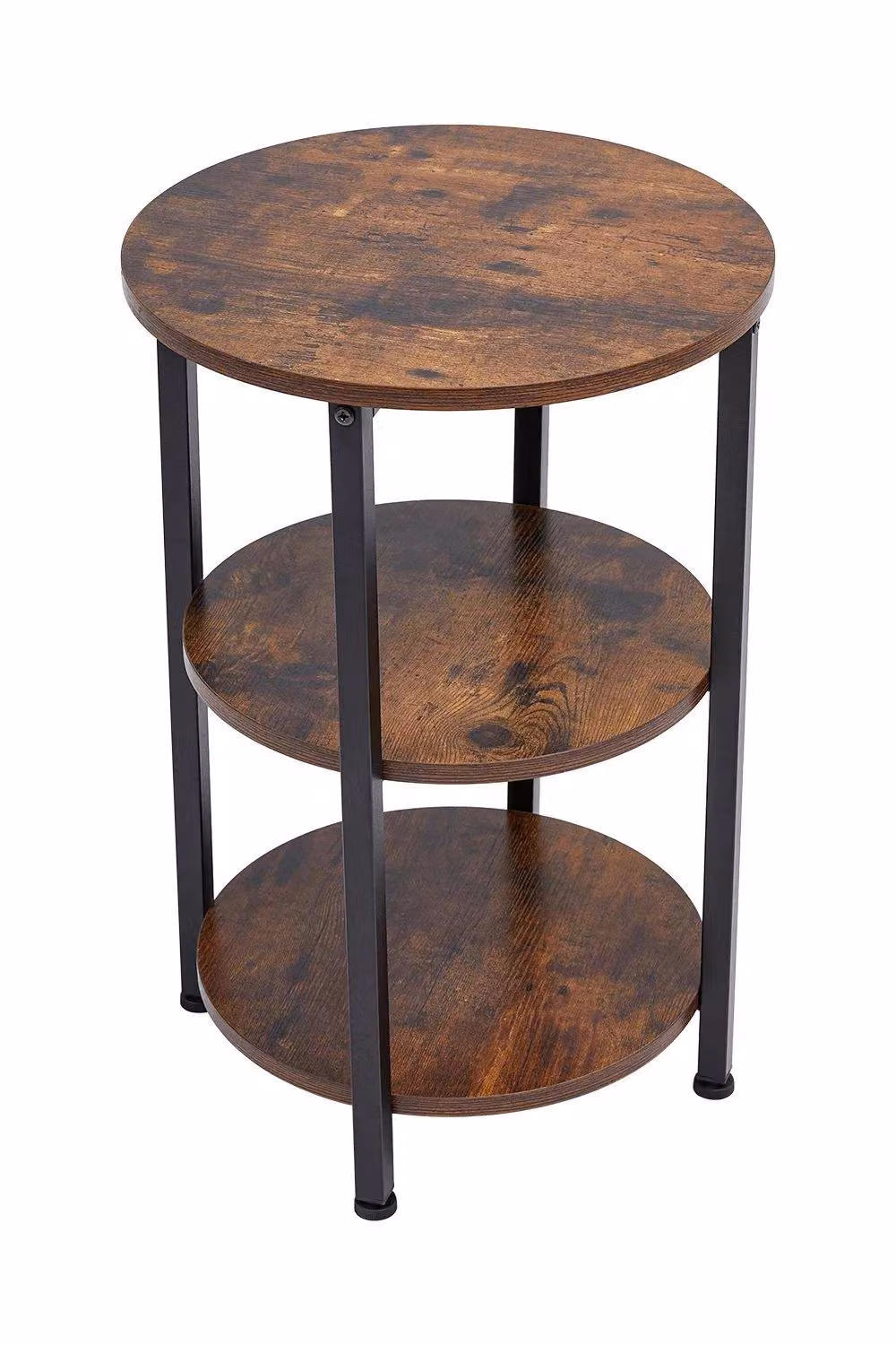 H&O Direct Vintage Round Wooden Side Table in Brown – 2