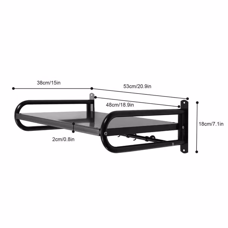 Kelvenix Black Metal Wall Mounted Microwave Oven Shelf