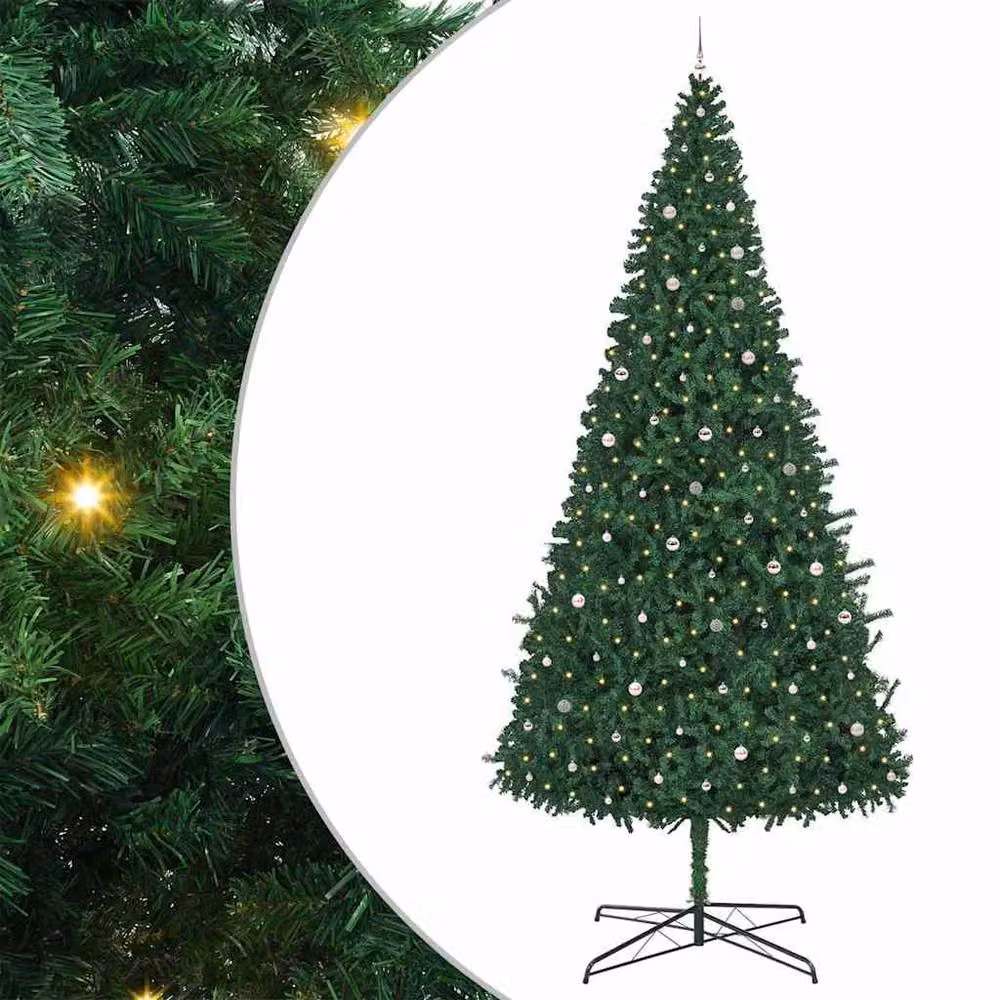 Berkfield Home Green Christmas Tree with Decorative String Lights, 400 cm – 2