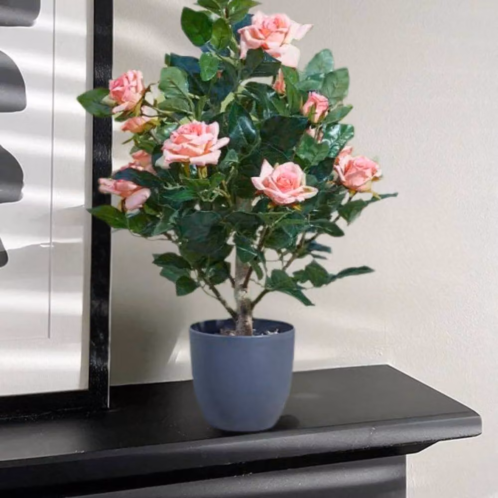 Marco Paul Pink Artificial Rose Potted Plant, Height: 60 cm – 4