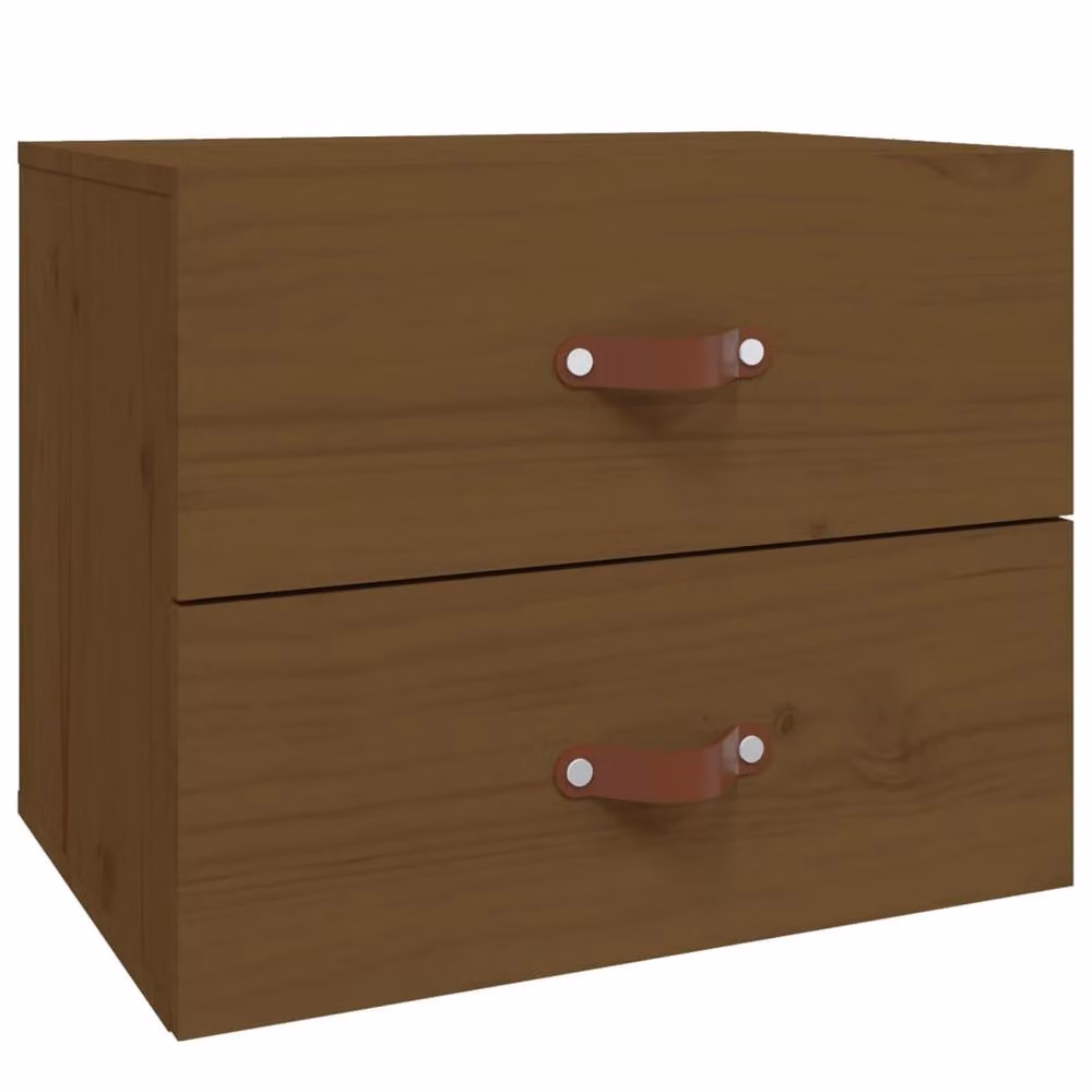 Berkfield Home Wall-mounted Bedside Cabinet in Honey Brown, W/D/H: 50 x 36 x 40 cm – 2