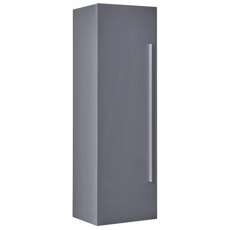 Wyld and Coco Grey MDF Wall Mounted Bathroom Cabinet with Internal Shelves and Hinged Doors
