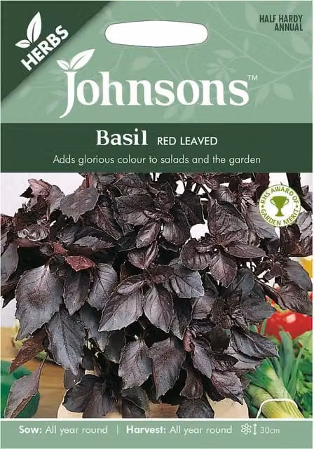 Johnsons Red Leaved Basil Herb Seeds