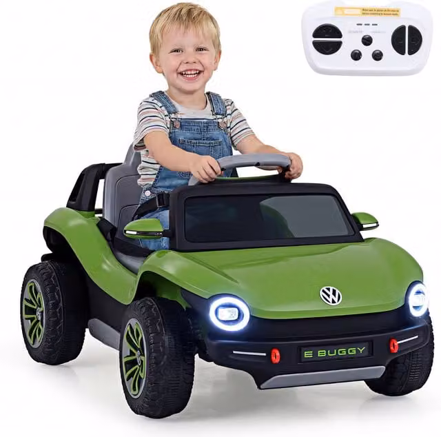 Costway Licensed Volkswagen Electric Ride on Car with Light and Sound, Green