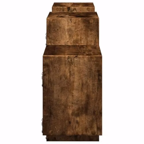 vidaXL Wall Shelf in Smoked Oak, W: 129 cm, D: 42 cm, H: 18 cm – 5