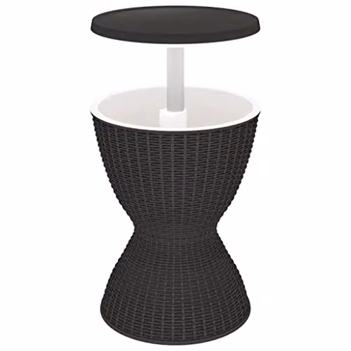 vidaXL 3-in-1 Ice Cooler Table in Black Matt Polypropylene, W/D/H: 100 x 57 x 48 cm