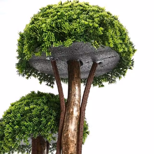 FLAVORA Green Artificial Cypress Topiary Tree Realistic Potted Faux Plant, Height: 90 cm – 1