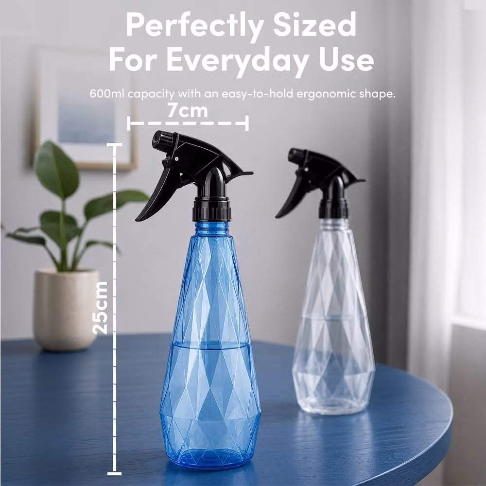 Keplin Manual Water Spray Bottles 2 Pack, 600ml, Blue and Transparent – 3