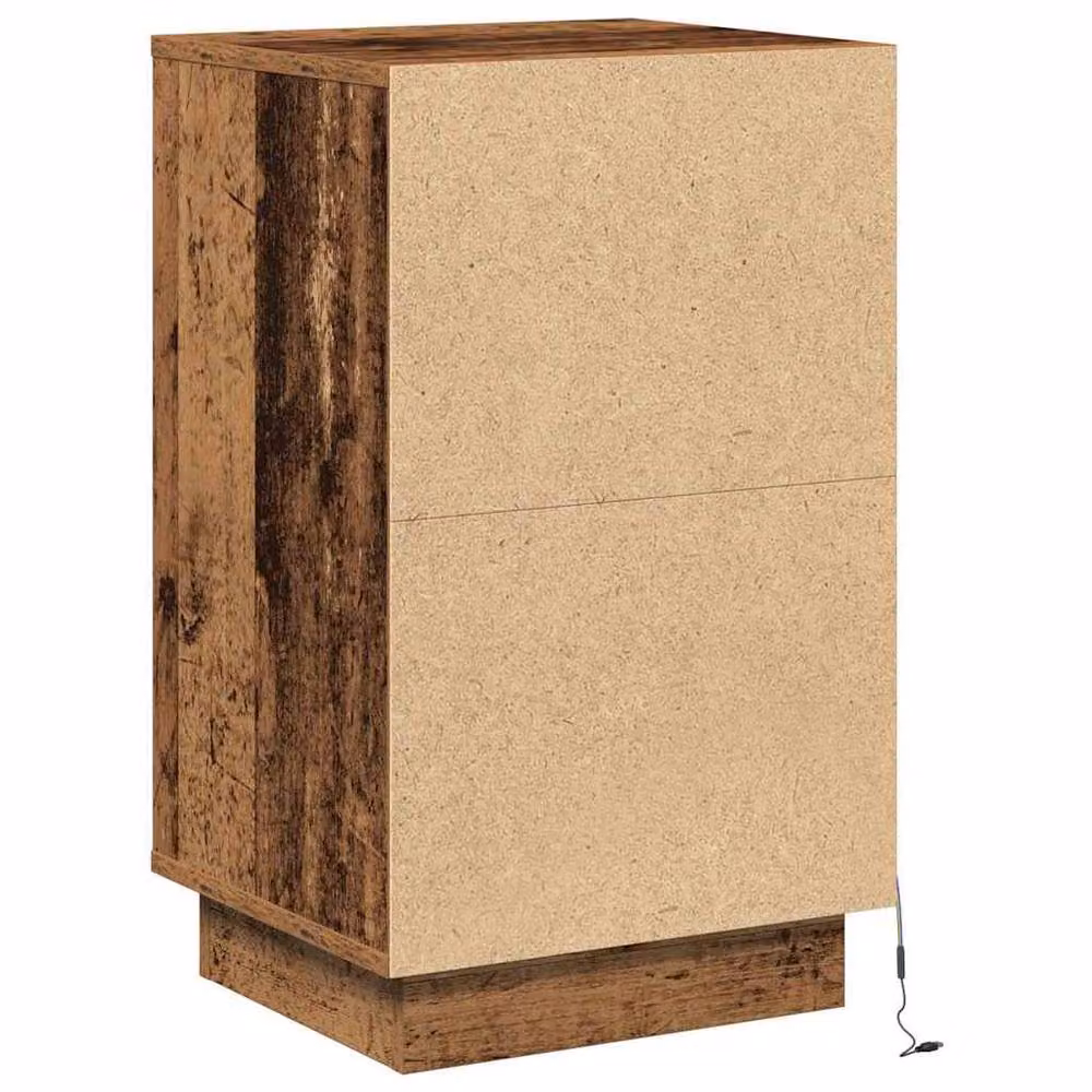 Berkfield Home Modern Bedside Cabinet with Integrated LED Lighting, Brown, W/D/H: 39 x 34.5 x 65 cm – 6