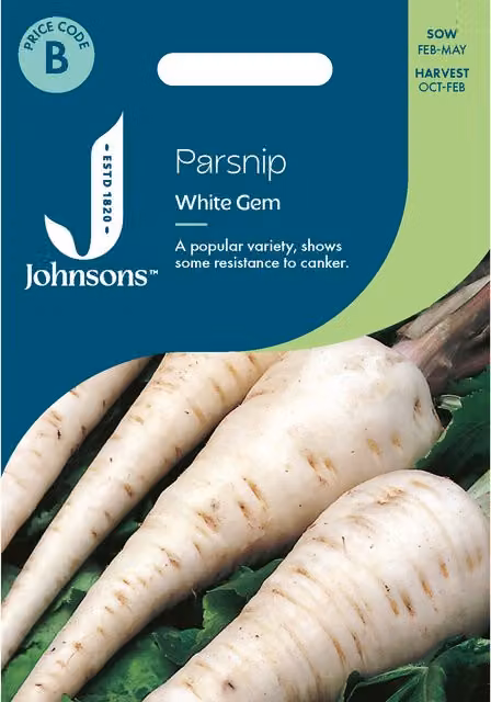 Johnsons Seeds White Gem Parsnip Vegetable Seeds