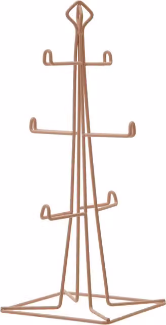 Orsina Copper Finish 6 Mug Tree in Pink Metal