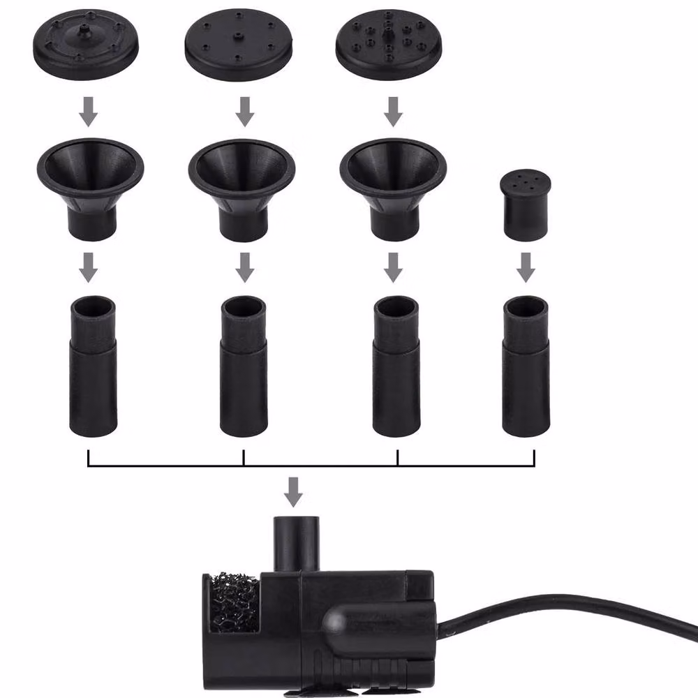 NESTLUNE 7V 180L Solar Fountain Pump for Garden Pools, Ponds, and Fish Aquariums in Black – 4