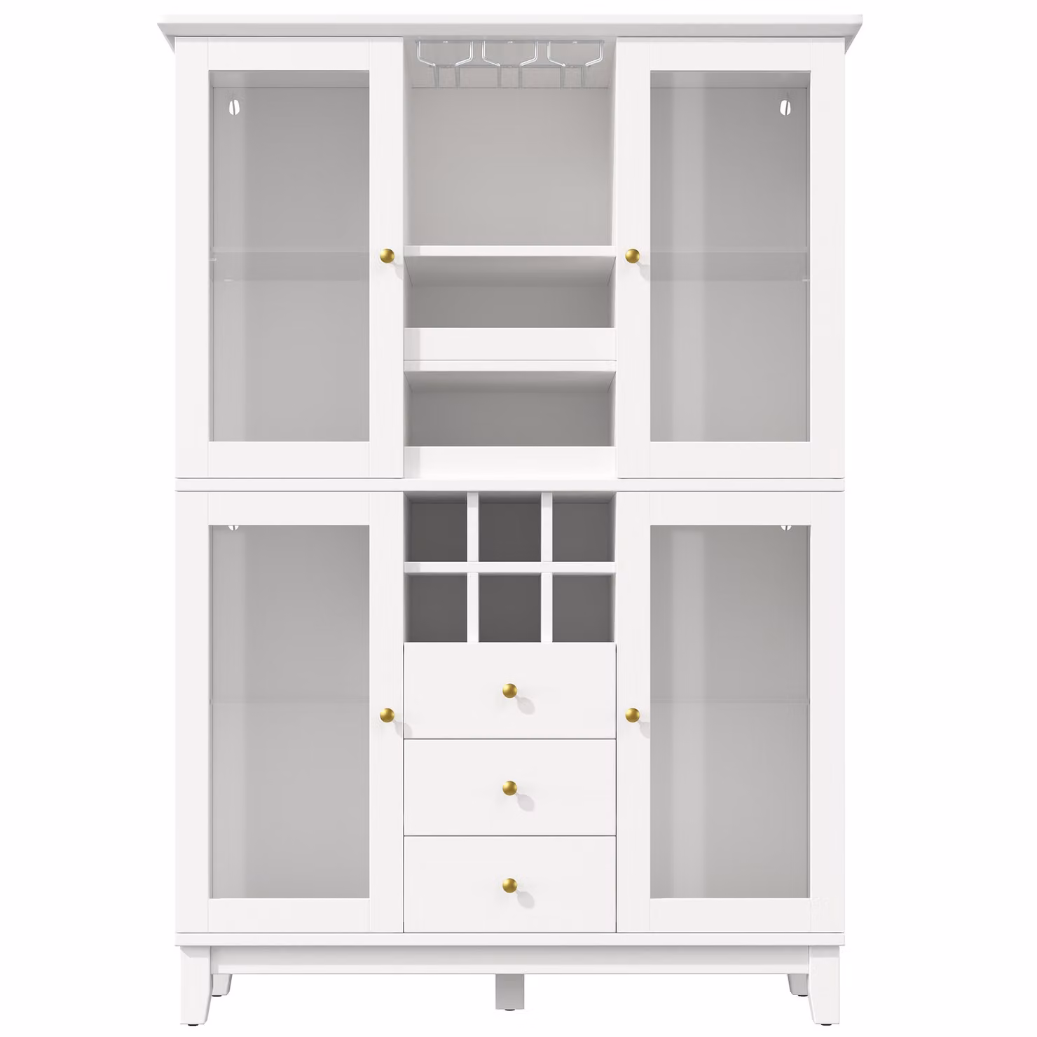 Aosom UK White Wine Cabinet with App-Controlled RGB LED Lighting and Glass Doors, H 180.5 x W 40 x D 40 cm – 2