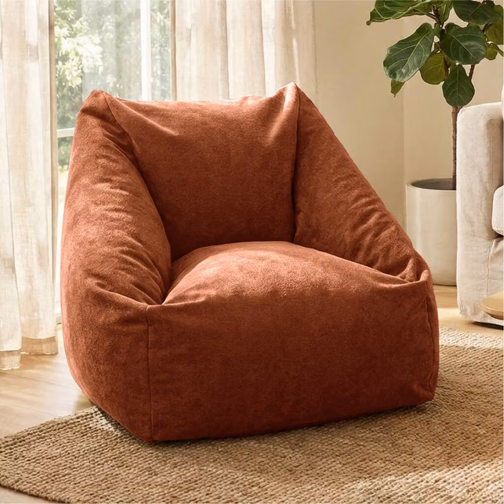 rucomfy Velora Snuggle Bean Bag Chair for Adults in Orange with Removable Cover – 2