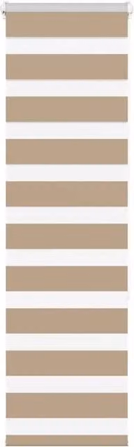 Berkfield Home Zebra Blind in Sand Brown Polyester, W: 40 cm, H: 150 cm