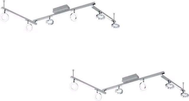 Loops 2 Pack Modern 9 Spot LED Wall Light in Chrome and Aluminium with Satined Plastic Shades