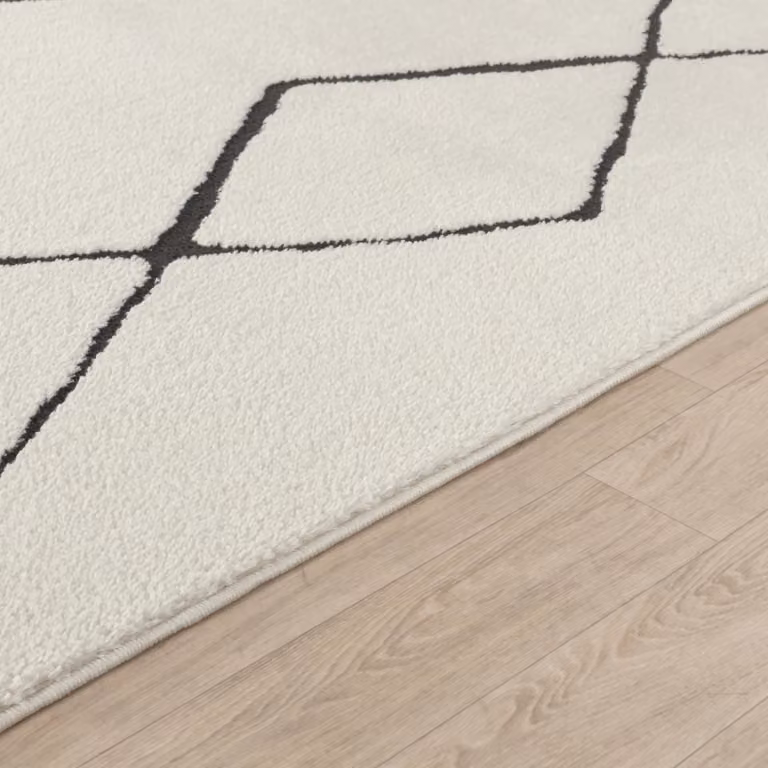Livabliss Freud Modern High Pile Rug in Ivory, Black and Brown, W/D/H: 160 x 215 cm