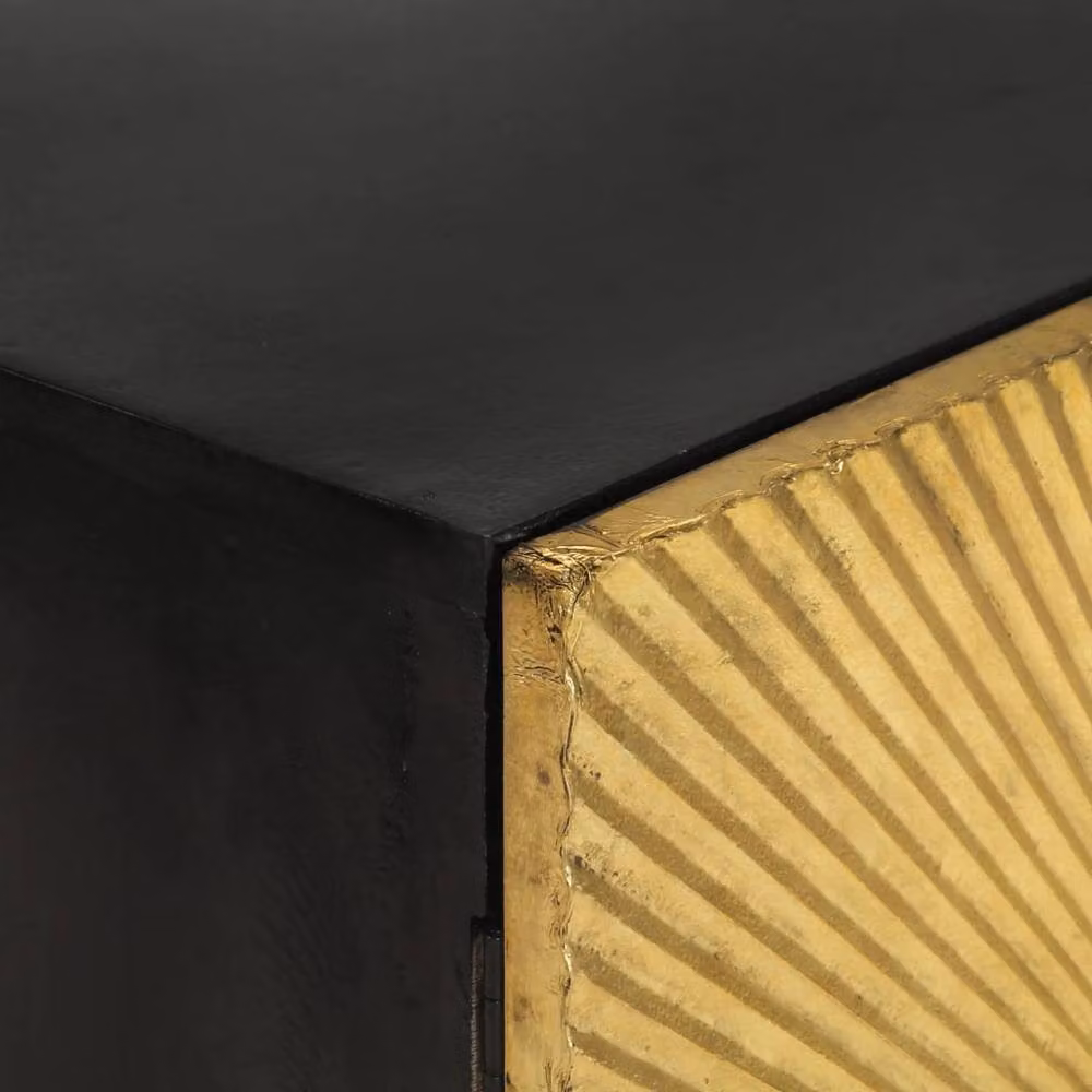 Berkfield Home Solid Mango Wood Sideboard in Gold and Black, W/D/H: 55 x 30 x 75 cm – 4