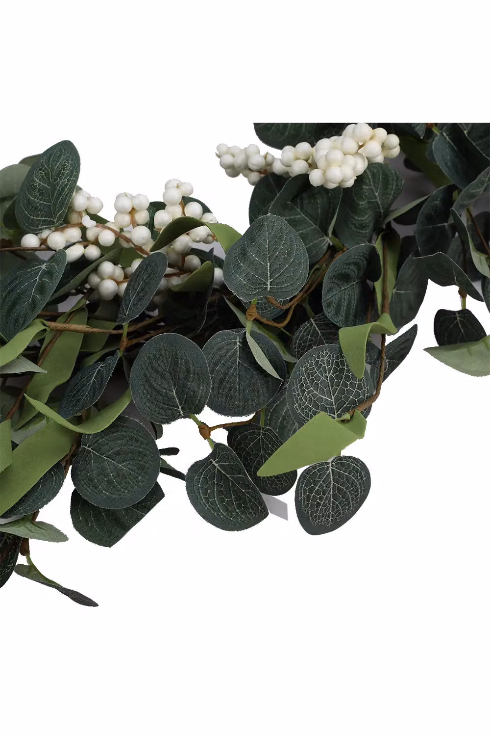 Living and Home Green Artificial Eucalyptus Leaf Hanging Wreath, Diameter: 55 cm – 4