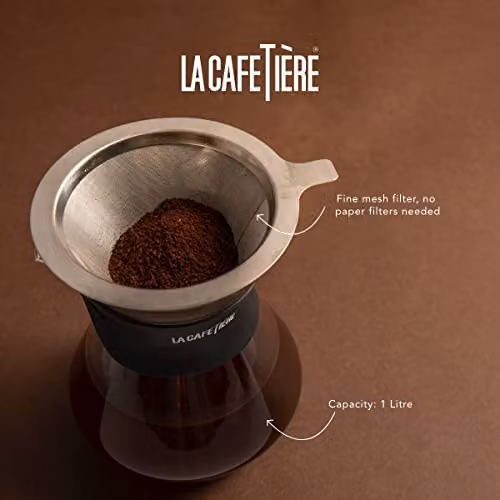 La Cafetiere Glass Coffee Dripper and Carafe Set, Black – 2