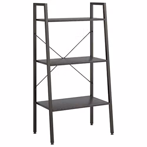 vidaXL 3-Tier Standing Metal Shelf, Black, H 108 x W 56 x D 35 cm – 1