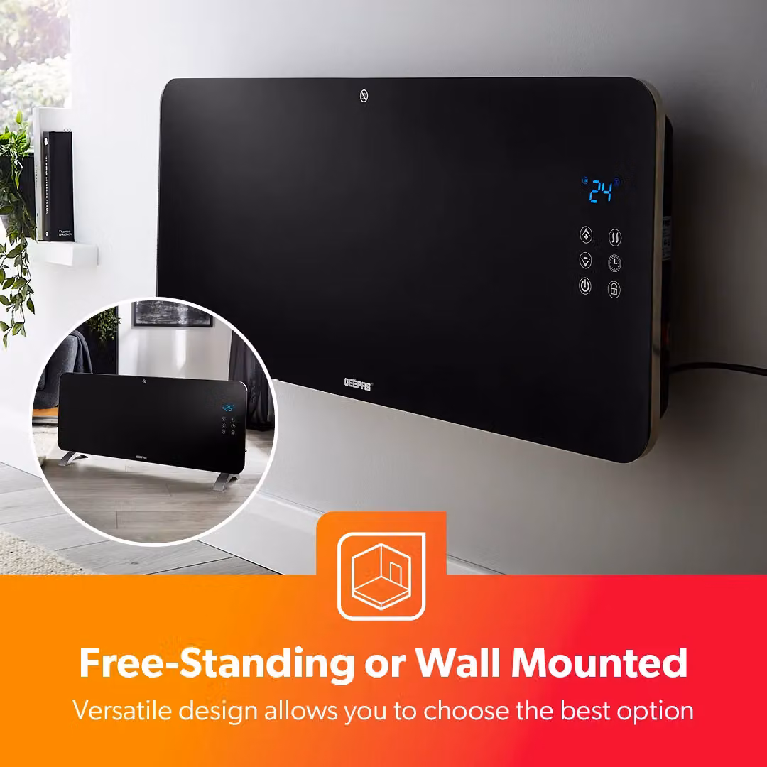 Geepas 2000W Smart Glass Panel Heater with WiFi and App Control in Black – 7