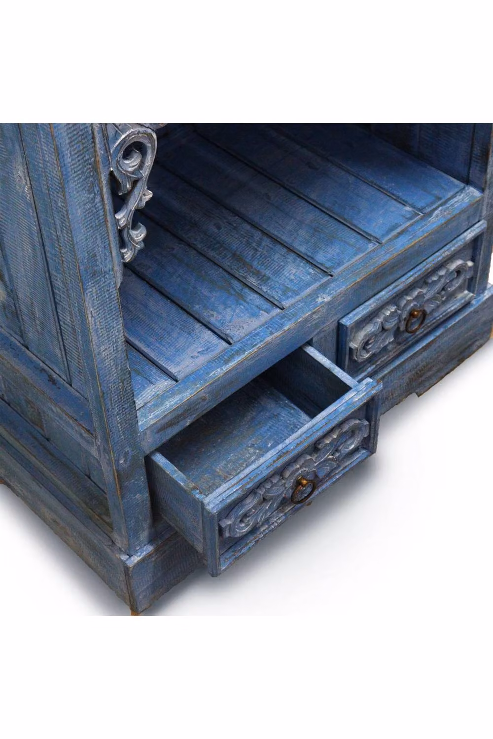 KDMD Albasia Bluewash Freestanding Bathroom Cabinet in Blue, H 120 cm x W 40 cm x D 40 cm – 4