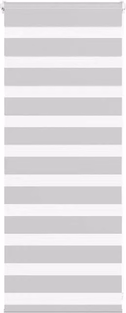 Berkfield Home Zebra Blind in Grey Polyester, W: 60.9 cm, H: 100 cm