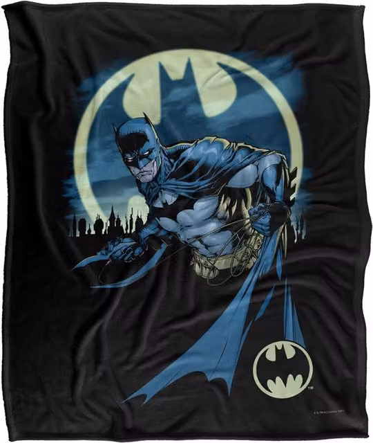 DC Comics Batman Heed The Call Classic Blanket, White, W: 152 cm, D: 127 cm – 1