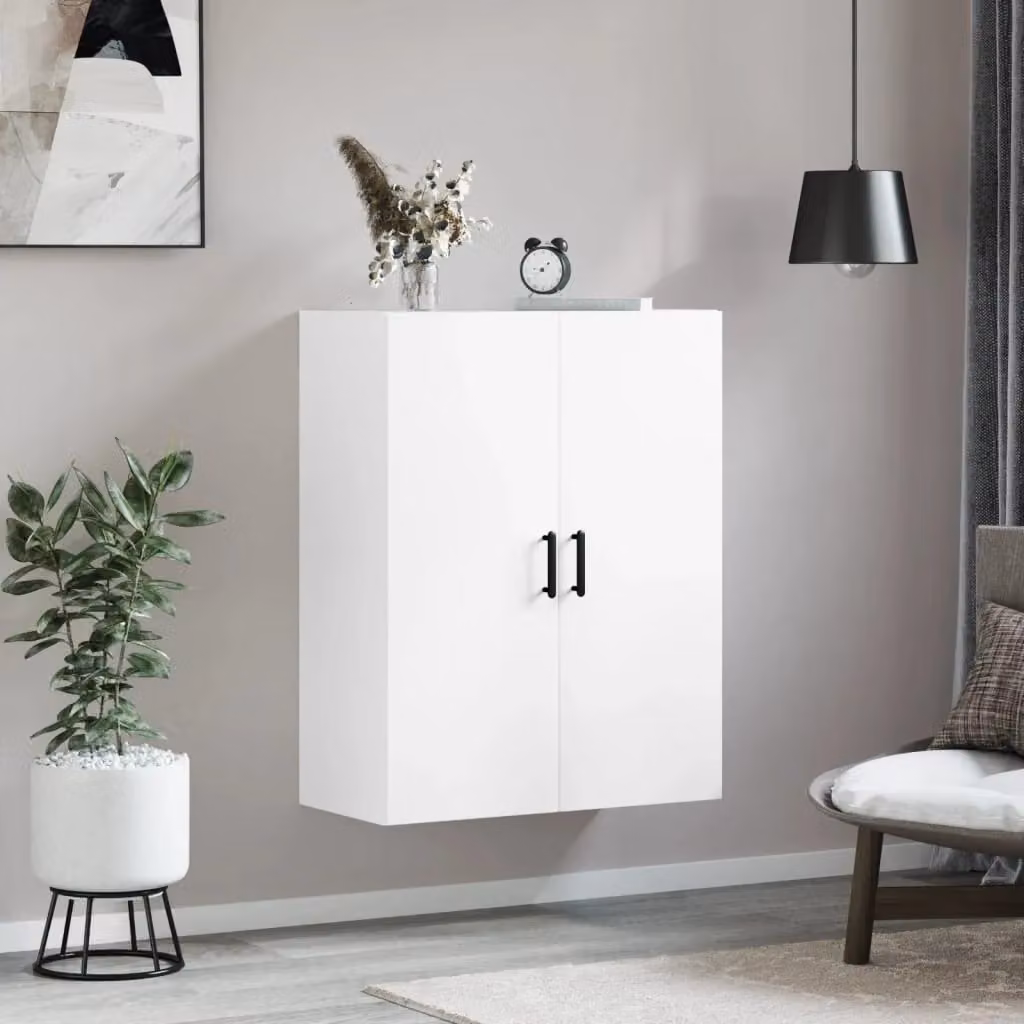Berkfield Home Wall Mounted Cabinet in White, W: 69.5 cm, D: 34 cm, H: 90 cm – 3