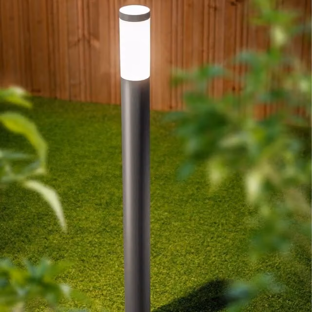 CGC Rome 1m Outdoor Post Light with Opal Diffuser in Anthracite Grey