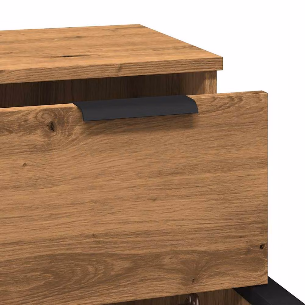 Berkfield Home Artisan Oak Sideboards, 2 Piece Set in Brown, W/D/H: 30 x 30 x 70 cm – 4