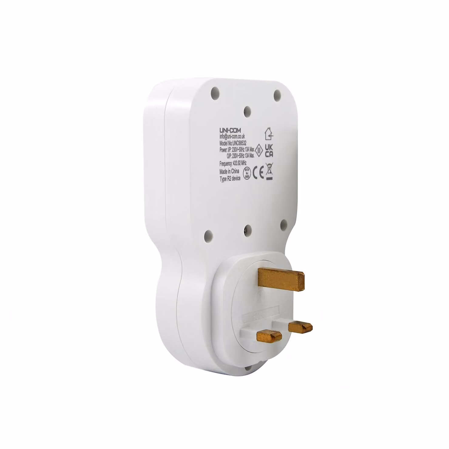Uni-Com Plug-through Door Chime in White and Multicolour – 2