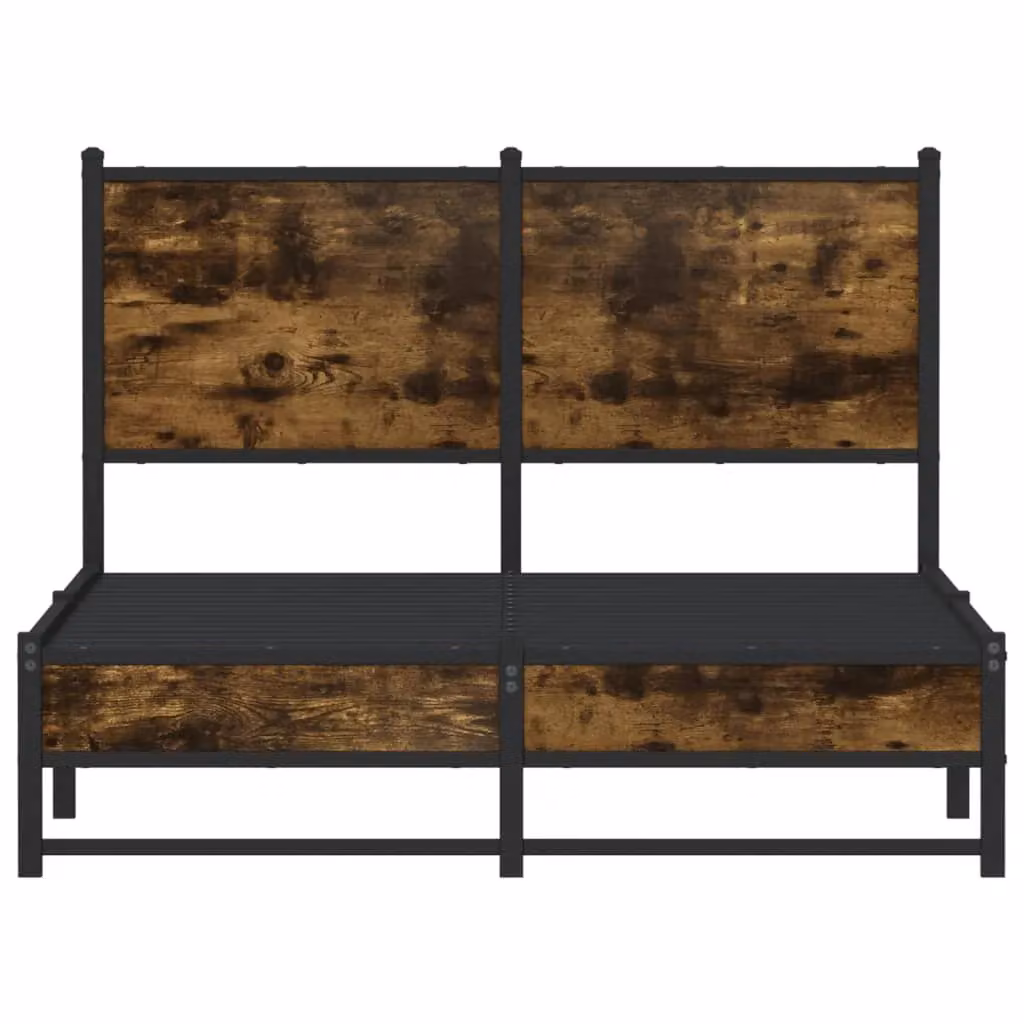Berkfield Home Metal Bed Frame in Smoked Oak Brown, W/D/H: 120 x 190 cm – 3